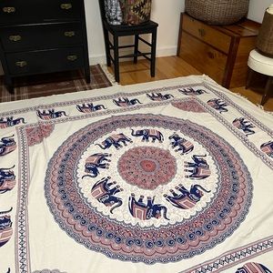 Huge Vintage Indian cotton tapestry 🐘 🐘 🐘